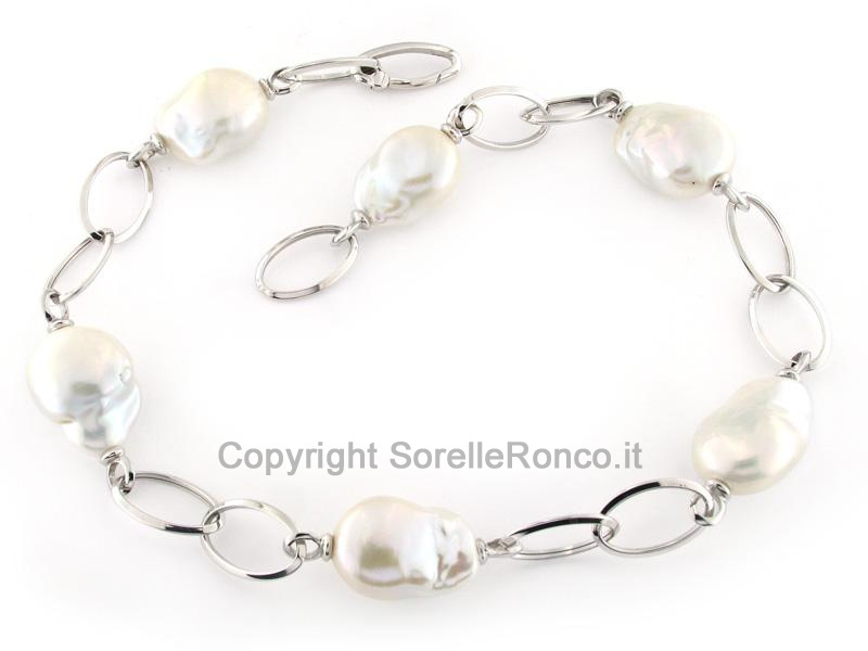 GIROCOLLO IN ORO CON PERLE BAROCCHE