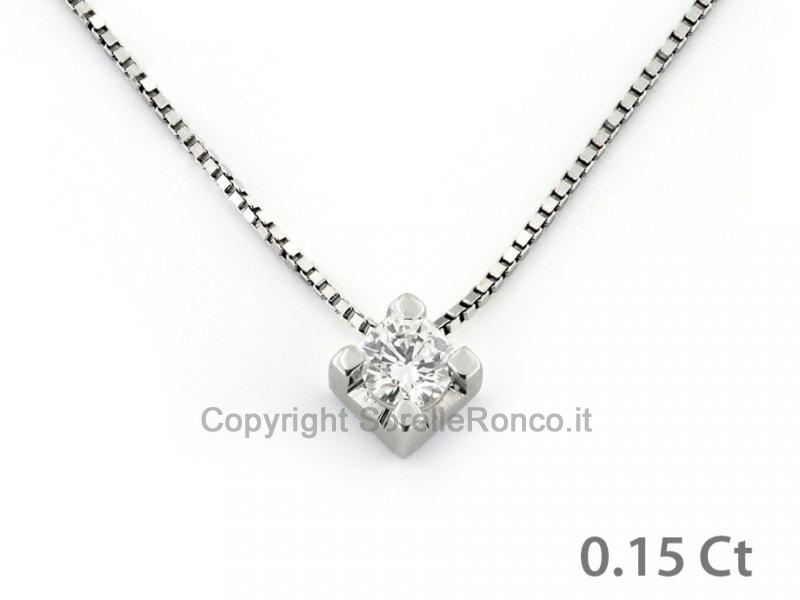 COLLANA PUNTO LUCE ORO DIAMANTE 0.15 CT