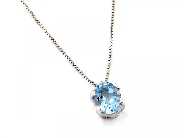 CF00699 - Collana con Pendente Acquamarina 1.10 Ct