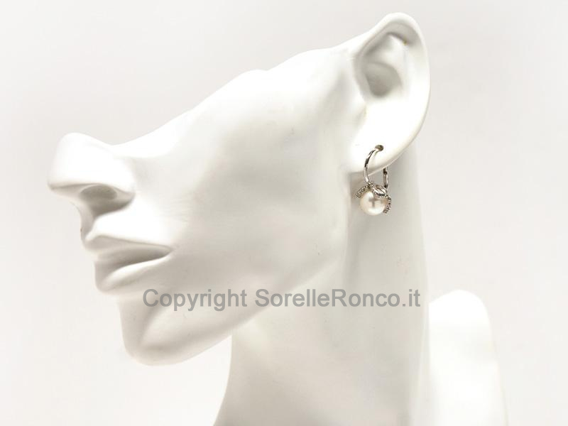 ORECCHINI ORO DIAMANTI E PERLE Ø 9-9.5MM