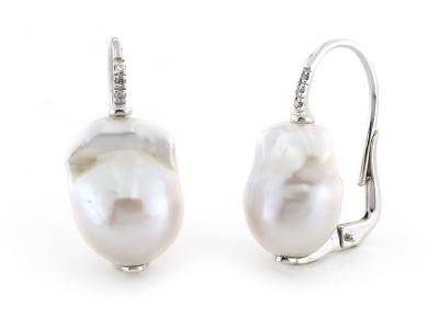 Orecchini con Perle Barocche e Diamanti