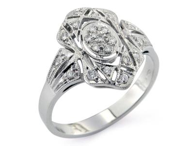 Anello Retro Oro con Diamanti ct. 0.17