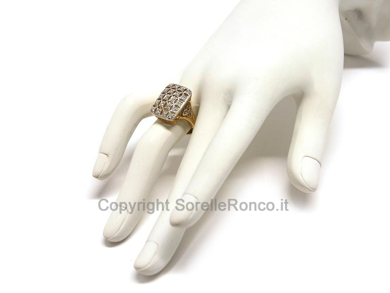 ART DECO ANELLO ORO DIAMANTI CT. 0.27