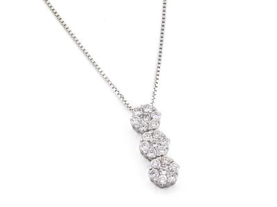 Collana Trilogy 3 Fiori Diamanti ct 0.40