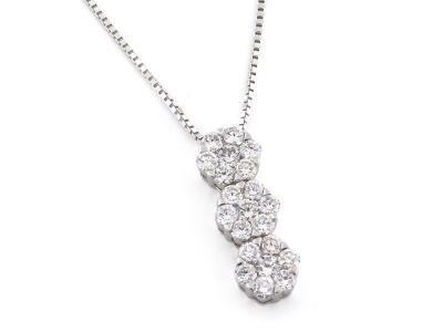 Collana Trilogy 3 Fiori Diamanti ct 0.96