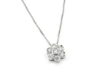 Collana in Oro Fiore di Diamanti ct 0.34