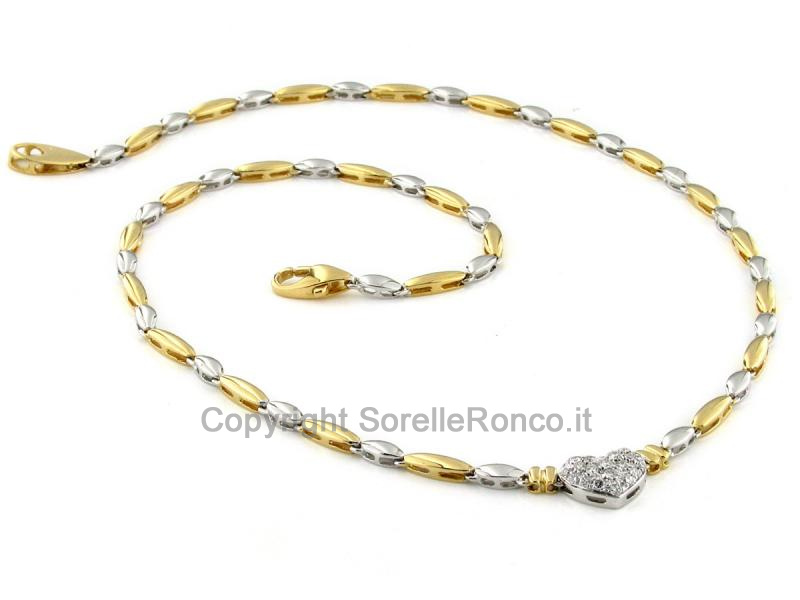 COLLIER CUORE IN ORO E DIAMANTI CT 0.38