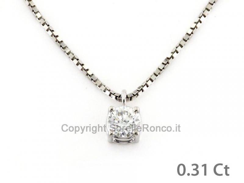 GIROCOLLO PUNTOLUCE CON DIAMANTE 0.31 CT