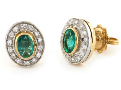 Orecchini Oro Smeraldi e Diamanti