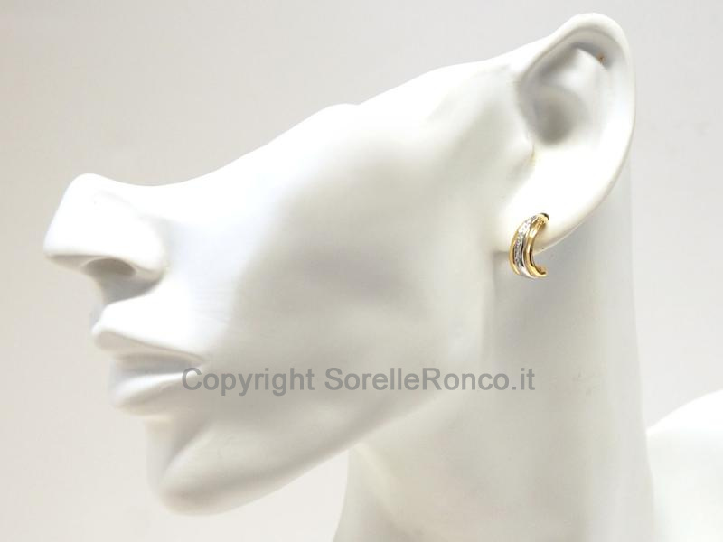 ORECCHINI MEZZO CERCHIO ORO CON DIAMANTI
