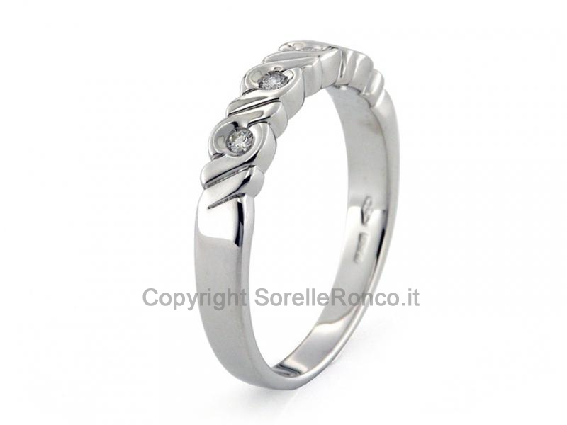 ANELLO VERETTA ORO E DIAMANTI 0.09 CT.