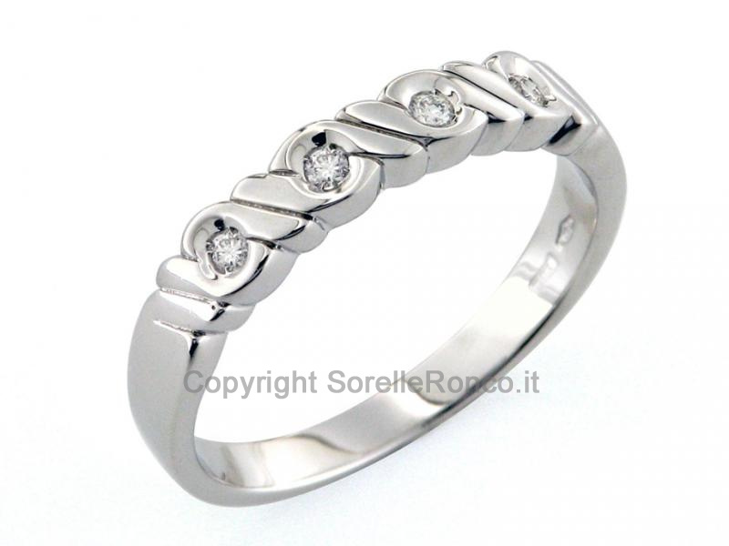 ANELLO VERETTA ORO E DIAMANTI 0.09 CT.