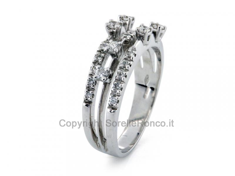 ANELLO ORO BIANCO CON DIAMANTI 0.20 CT