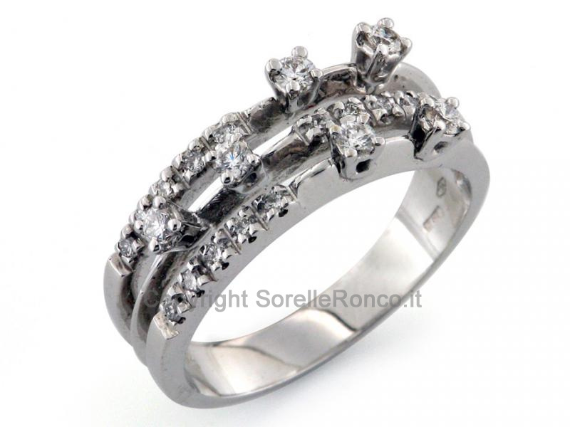 ANELLO ORO BIANCO CON DIAMANTI 0.20 CT
