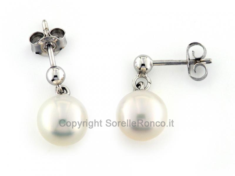 ORECCHINI IN ORO BIANCO E PERLE
