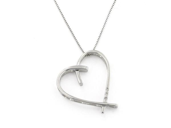 CF00862 - Girocollo Pendente Cuore con Diamanti