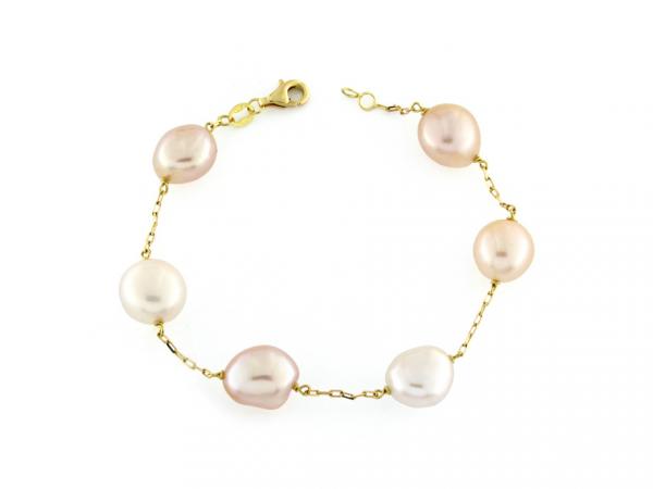 CF00906 - Bracciale Oro Giallo con Perle Colorate