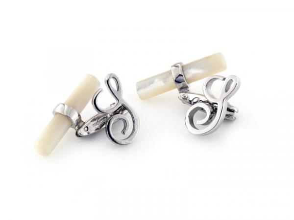 CF00911-S - Gemelli Madreperla Lettera S in Argento