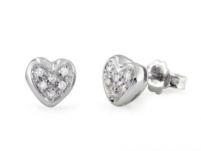 Orecchini Cuore con Diamanti Pavé