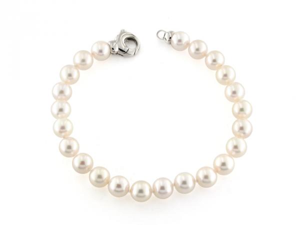 CF00921 - Bracciale di Perle Akoya e Oro Bianco 7-7.5mm