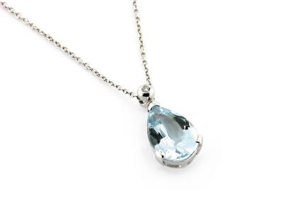 Collana in Oro con Acquamarina eDiamante