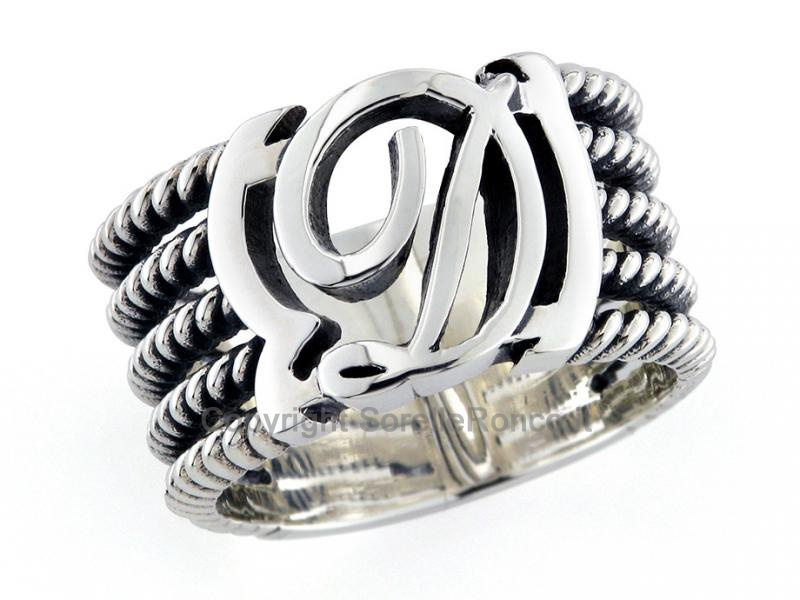 ANELLO A 5 FILI CON INIZIALE SINGOLA