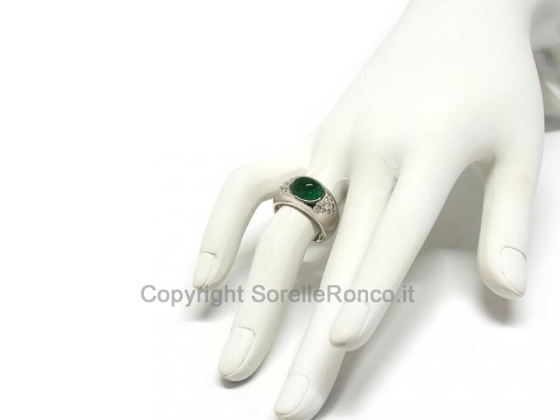 ANELLO SMERALDO 3.50 CT E DIAMANTI