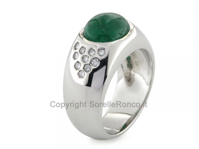 ANELLO SMERALDO 3.50 CT E DIAMANTI