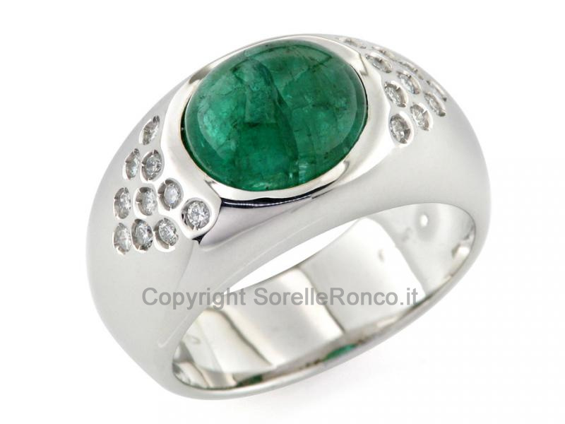 ANELLO SMERALDO 3.50 CT E DIAMANTI