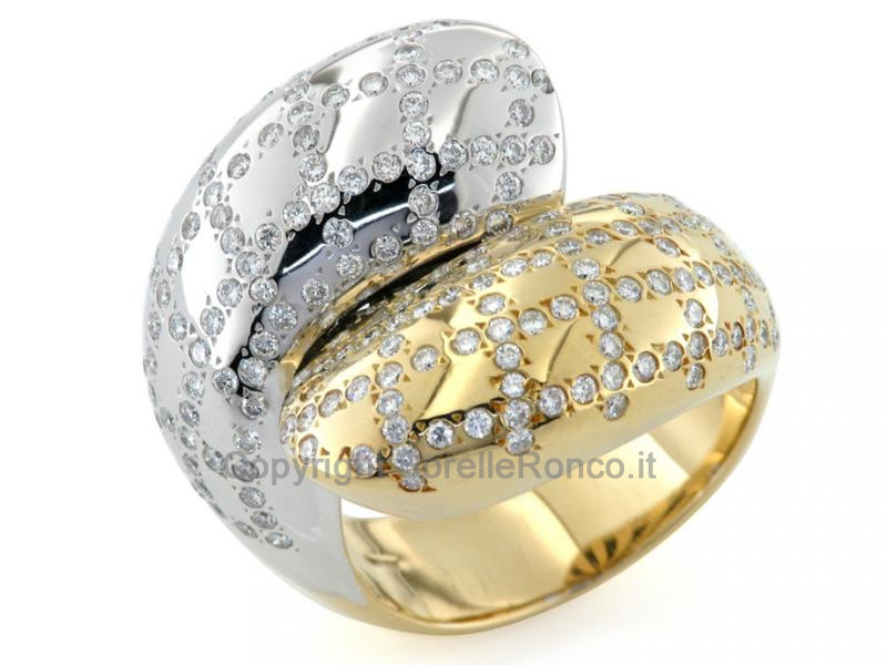ANELLO BICOLORE ORO CON DIAMANTI 1.28 CT