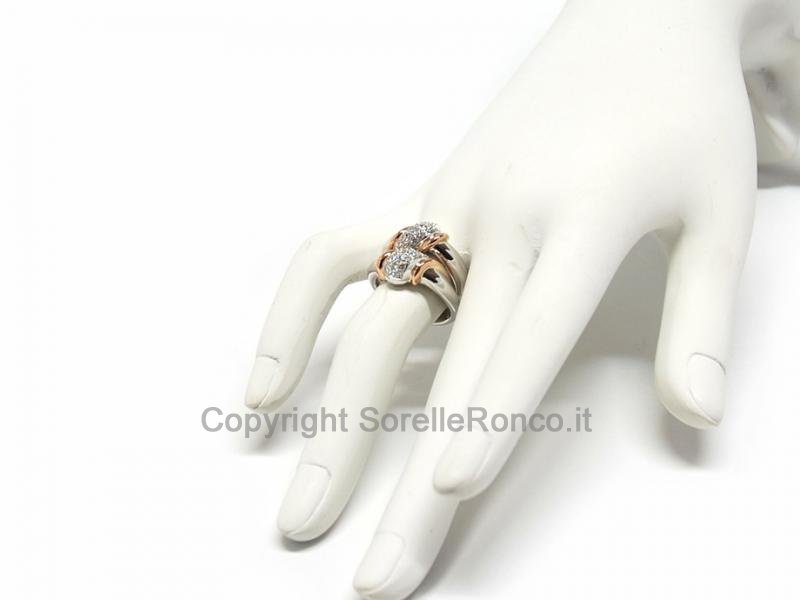 ANELLO IN ORO DOPPIA FASCIA CON DIAMANTI