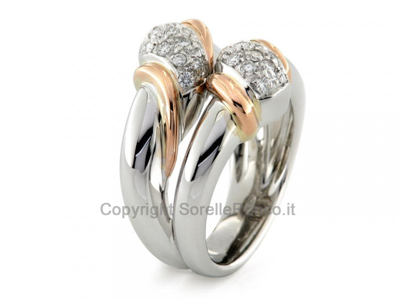 ANELLO IN ORO DOPPIA FASCIA CON DIAMANTI