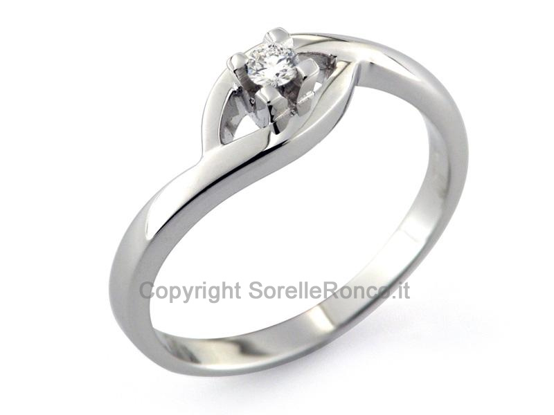 ANELLO SOLITARIO ORO E DIAMANTE 0.10 CT