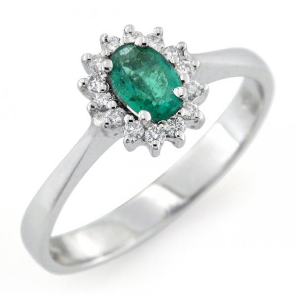 CF01938 - Anello in Oro con Smeraldo 0.47 Ct