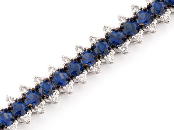 CF00989 - Bracciale Tennis Oro Diamanti e Zaffiri