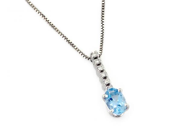CF01002 - Girocollo Acquamarina 0.60 ct e Diamanti