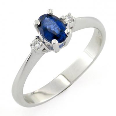 Anello Oro Zaffiro 0.55 ct e Diamanti 