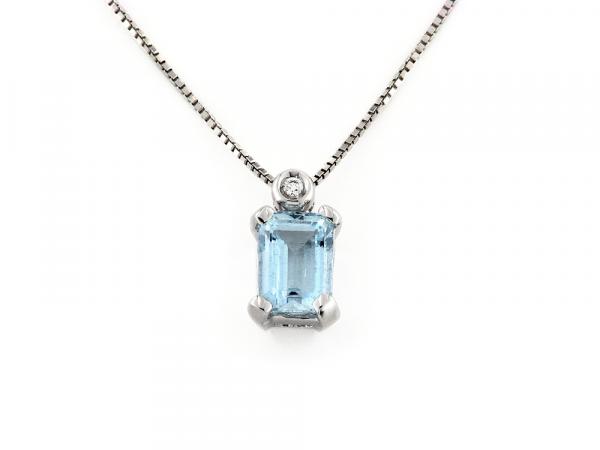 CF01006 - Collana con Pendente Acquamarina 0.90 Ct