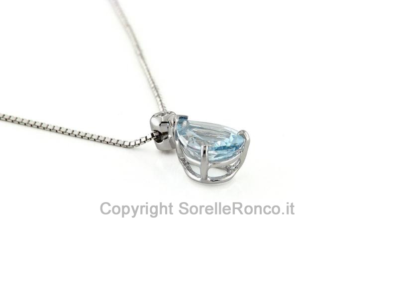 COLLANA CON PENDENTE ACQUAMARINA 1.00 CT