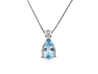 Collana con Pendente Acquamarina 1.00 Ct