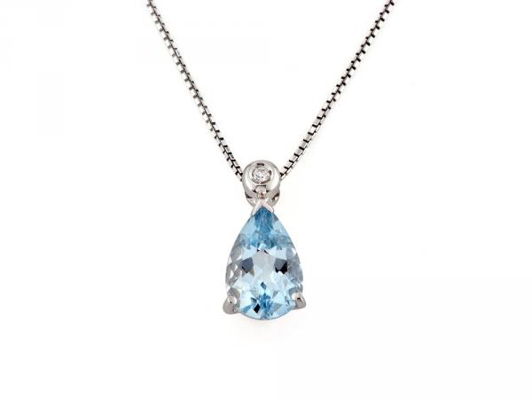 CF01009 - Collana con Pendente Acquamarina 1.00 Ct