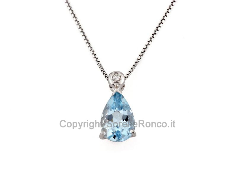 COLLANA CON PENDENTE ACQUAMARINA 1.00 CT