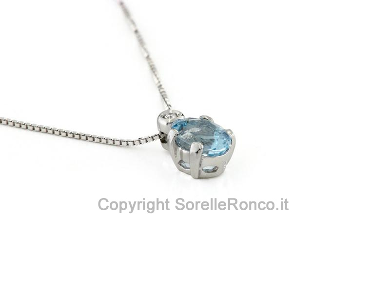 COLLANA CON PENDENTE ACQUAMARINA 0.70 CT