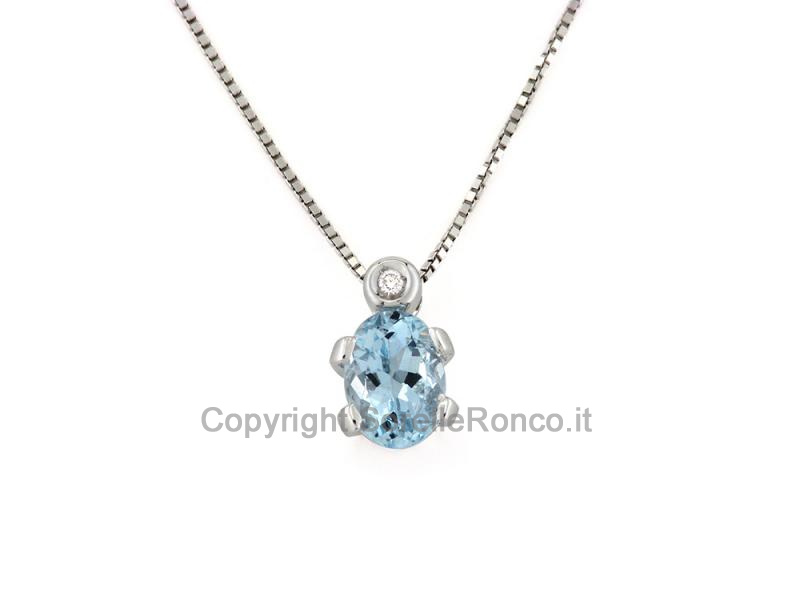 COLLANA CON PENDENTE ACQUAMARINA 0.70 CT