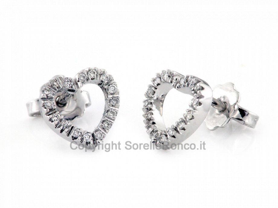 CF01029 - Orecchini a Forma di Cuore Oro Diamanti