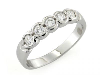 Anello Riviera in Oro e Diamanti 0.42 ct