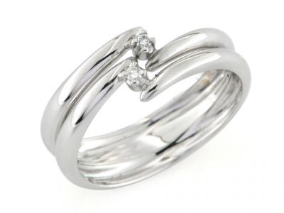 Anello a Due Fasce con Diamanti ct 0.03