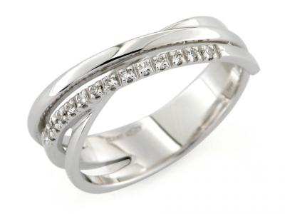 Anello Intrecciato con Diamanti 0.11 ct