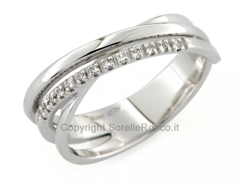 ANELLO INTRECCIATO CON DIAMANTI 0.11 CT