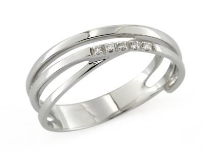 Anello Treccia Oro con Diamanti 0.03 ct